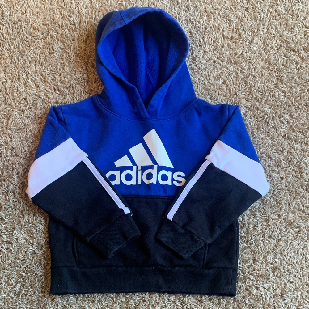 Adidas Kids Royal Blue and Black Hoodie
